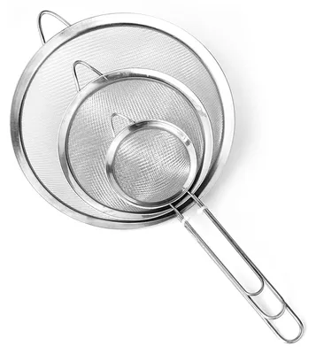 Sieb-Set 3-teilig, Edelstahl, feinmaschig, 7/12/18 cm