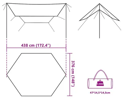 Produktbild von vidaXL Tarp Olivgrün 438x376x212 cm Wasserdicht