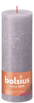 Image de Bougie tronquée rustique Bolsius, bleu lavande, 190 x 68 mm