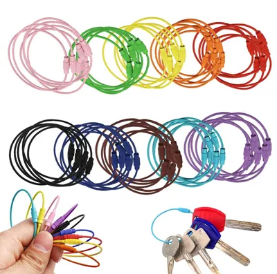 Imagen del producto de Juego de 60 llaveros de acero inoxidable