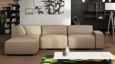 Produktbild von Ledersofa Ecksofa Couch Polster Wohnlandschaft  Eck Sofa Sitz Garnitur Couchen