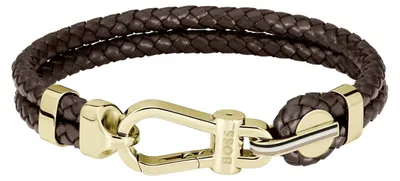 Produktbild von BOSS Jewelry Armband für Herren Kollektion ARES PRIME mit Braunem Leder und Gold
