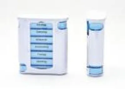 Produktbild von Pillenbox "Premium", 11.4 x 4.3 x 13 cm, Blau
