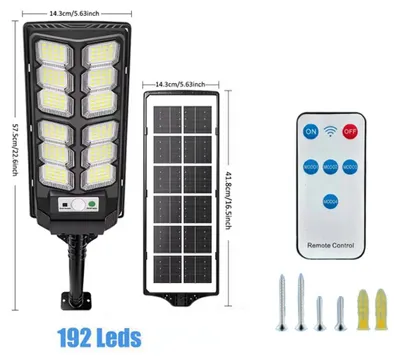 Produktbild von Solarleuchte für außen - LED-Straßenlaterne - Bewegungssensor 6–8 m - IP65 - Bis zu 5000 lm - Fernbedienung - 4000 mAh