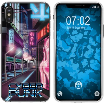 Produktbild von PhoneNatic Case kompatibel mit Apple iPhone Xs Max Silikon-Hülle Retro Wave Cyberpunk.01 M4
