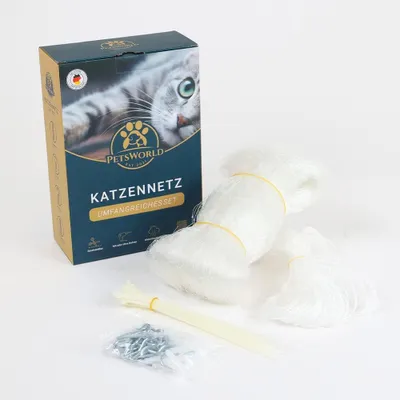 Produktbild von Petsworld Katzennetz 8×3 m für Balkon inkl. Befestigung & Kabelbinder