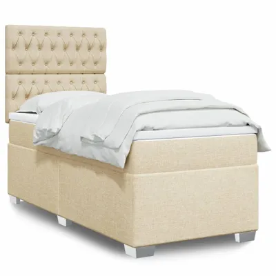 Produktbild von Möbel Boxspringbett mit Matratze Creme 100x200 cm Stoff - Klassische Betten 3290411