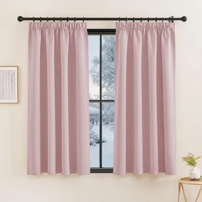 Obrázek produktu pro Zatemňovací závěsy, termoizolační, neprůsvitné, růžové, balení 2 kusů, rozměry 160 x 140 cm