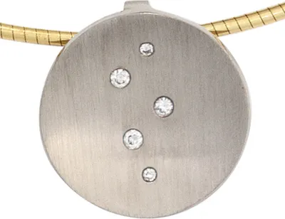 Produktbild von JOBO Anhänger 950 Platin mattiert 5 Diamanten Brillanten 0,05ct.