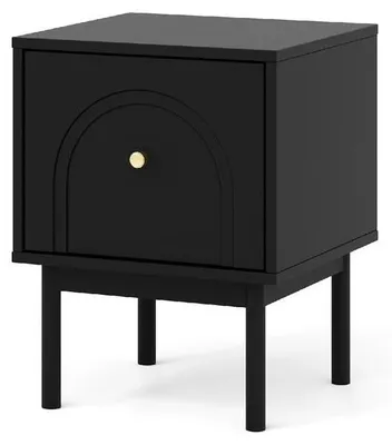 Produktbild von FURNLUX Nachttisch Mazoma Schwarz Und Gold 42cm / Hauptfarbe: Schwarz / Abmessungen: 42 x 54 x 39 cm