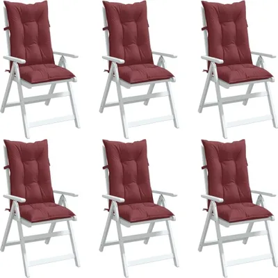 Produktbild von Möbel Hochlehner-Auflagen 6 Stk. Melange Weinrot 120x50x7 cm Stoff - Gartenmöbelauflagen 4002375