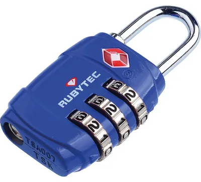 Productafbeelding van Rubytec Migrator Tsa bagageslot met 3 wijzerplaten blauw