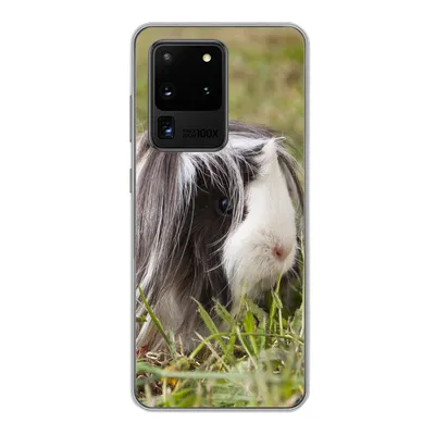 Produktbild von MuchoWow® Handyhülle Schutzhülle Hülle für Samsung Galaxy S20 Ultra Langhaar-Meerschweinchen Silikon Softcase Handy Hülle - Karteninhaber