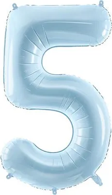 Immagine prodotto di Palloncino in foil numero "5", 72 cm, azzurro