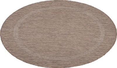 Produktbild von Teppium In- & Outdoor Teppich - Wetterfestes Flachgewebe in Sisal-Optik mit Bordüre, Küchenteppich, Terrasse, Wohnzimmer Grösse: 160 cm Rund