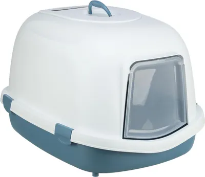 Produktbild von TRIXIE Katzentoilette Primo XXL Top - blau/weiß - 56 × 47 × 71 cm