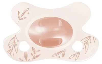 Produktbild von Difrax Natural Schnuller - Newborn - Dusty Pink Leafs
