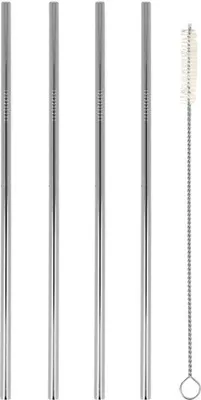 Produktbild von Metaltex 253180000 Trinkhalme INOX 4 Stk. mit Reinigungsbürste / Strohhalme