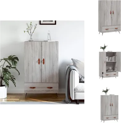 Obrázek produktu pro vidaXL Highboard Grey Sonoma 69,5x31x115 cm Materiál na bázi dřeva - Příborníky