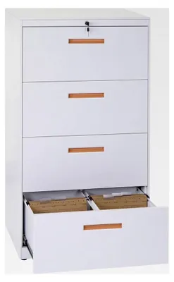 Produktbild von Hängeregisterschrank, Aktenschrank Büroschrank Stahlschrank, A4 abschließbar - 132x76x46cm weiß