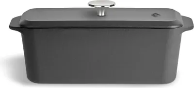 Produktbild von SPRINGLANE Kastenform Gusseisen mit Deckel 33,5 x 13 cm, emaillierte Backform, Brotbackform - Grau