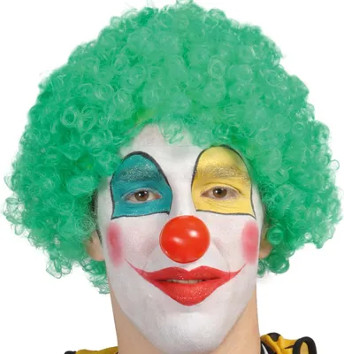 Productafbeelding van Groene clown-peruk met krullen voor volwassenen