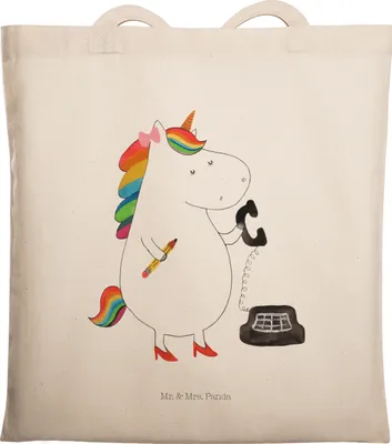 Produktbild von Mr. & Mrs. Panda Jutebeutel Einhorn Sekretärin - Transparent - Geschenk, Unicorn, Schultasche, Büro, Tote Bag, Tasche, Laptoptasche, Beutel, Bürokraft, Einhörner, Uni