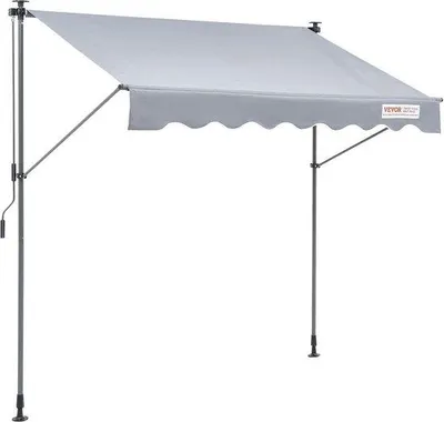 Immagine prodotto di Tenda da sole per balconi 2x1,2m Tenda a bracci pieghevoli regolabile in altezza da 2,2 a 3,1m Tenda a morsetti estensibile Acciaio Alluminio 180G rivestimento bifacciale inPoliuretanoTenda da sole per balconi Tenda per terrazze