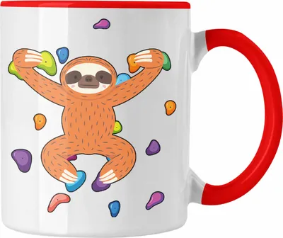 Produktbild von Trendation - Bouldern Lustige Tasse Kletterfans Kletterhalle Geschenkidee (Rot)