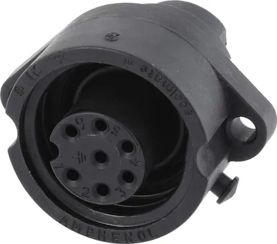 Productafbeelding van Amphenol RD24-GBG apparaatconnector, rechte female connector, krimpaansluiting, 6+PE polen, frontpaneelmontage - 1 stuk