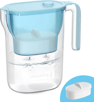 Produktbild von Waterdrop Wasserfilter Kanne Kühlschrank Wasserfilterkrug mit 3-Monats-Filter, 2,5 L,  NSF-, BPA-frei, Blau (Ersatzfilter: WD-PF-01A Plus)