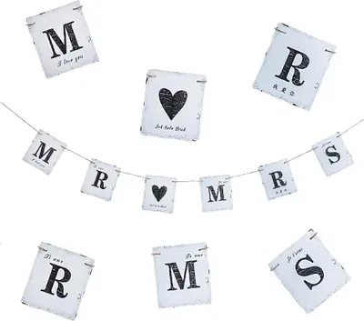 Produktbild von Oblique Unique Mr & Mrs Hochzeit Girlande Ich Liebe Dich I love you - Vintage Look