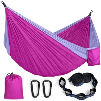 Produktbild von Camping Hängematte Reisehängematte - 295 x 140 cm - Tragfähigkeit 318 kg - Lila