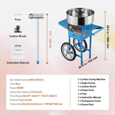 Produktbild von Zuckerwatte-Maschine - Elektrische Zuckerwatte-Maschine mit Wagen - Zuckerwatte-Maschine - Zuckerwatte