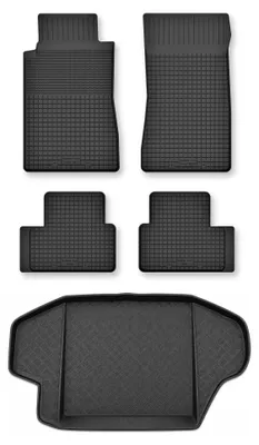 Productafbeelding van Rubberen automatten + kofferbakmat voor Honda Legend IV 2006-2012 – 5-delig, zwart, op maat – Wielganizator Semi-Universal