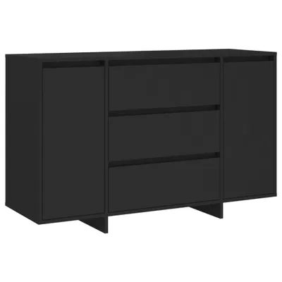 Obrázek produktu pro Příborník se 3 zásuvkami černý 120x41x75 cm kompozitní dřevo