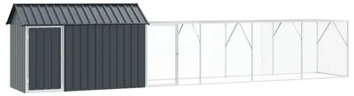 Obrázok produktu pre vidaXL Klietka pre vtáky antracitová 619 x 111 x 142 cm Pozinkovaná oceľ