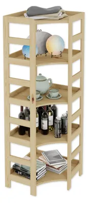 Productafbeelding van Houten plankenrek met 5 verstelbare planken