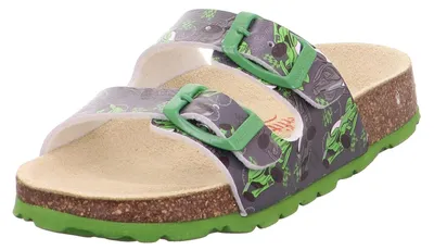 Produktbild von Superfit Jungen Fussbettpantoffel Pantoffeln, GRAU/GRÜN 2050, 24 EU
