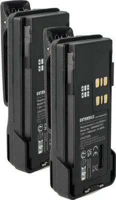 Produktbild von EXTENSILO 2x Akku kompatibel mit Motorola DP4600e, DP4800, DP4800e, DP4601, DP4601e Funkgerät, Walkie Talkie (3400 mAh, 7,2 V, Li-Ion) + Gürtelclip