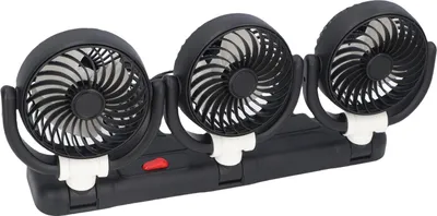 Image de ventilateur de voiture 3 têtes Vitesse USB réglable Ventilateur de refroidissement portable pliable avec support de téléphone pour véhicules voitures camions SUVs