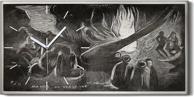 Produktbild von Wandkunst Leinwand Bild Uhr Geräuschlos Kunstdruck 60x30 Mahana no Varua Ino - weiße Hände