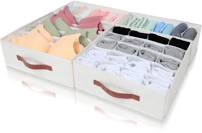 Obrázek produktu pro Skládací organizér do skříně na podprsenky a ponožky, sada 2 ks