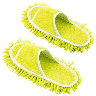 Immagine prodotto di InnovaGoods pantofole per mocio, verdi, suole per mocio con chiusura a velcro (rimovibili e lavabili), taglia unica.