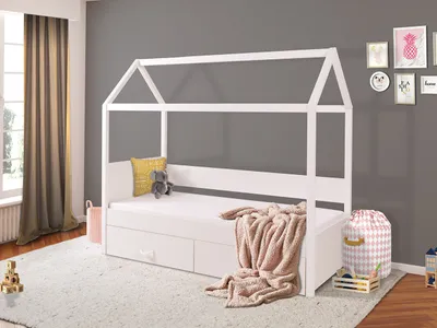 Immagine prodotto di Letto a casetta per bambini 80x180 SONTRA 1 - bianco
