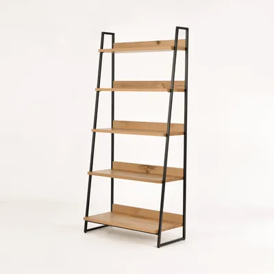 Produktbild von Indus IN29-5 Regal aus Eichenholz und Metall, 5 Böden, 90x43x190 cm