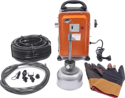 Obrázok produktu pre Stroj na čistenie potrubia, výkon 750 W, maximálny priemer potrubia 150 mm, minimálny priemer potrubia 20 mm, napätie 230-240 V, maximálna dĺžka rýpadla 20 m