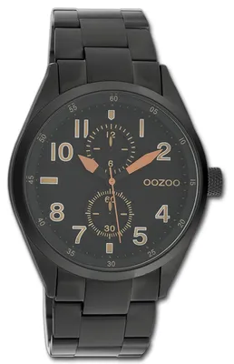 Obrázek produktu pro Hodinky Oozoo pro ženy, černá barva, kovový pásek, quartzový strojek, analogové zobrazení, model D3UOC10635