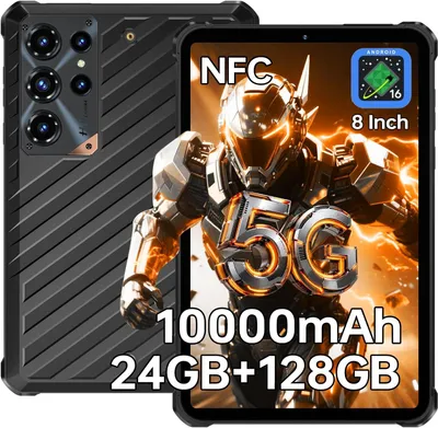 Produktbild von OUKITEL RT11 5G Outdoor Tablet, Wasserdicht Tablet, Android 16, 8" 2K HD Rugged Tablets 24GB+128GB/1TB, 10000mAh/18W,16MP/IP68/IP69K/NFC/OTG/Face ID