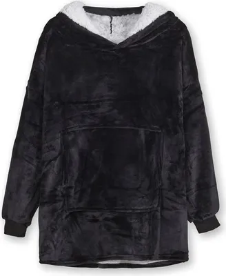 Produktbild von V&L comfortlifestyle - Fleecedecke mit Ärmeln - Pullover - 280 g/m² - Schwarz - Kuscheliger Hoodie